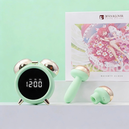 Смарт вибратор-будильник с вакуумом зеленый BeYourLover Adult Clock - 6