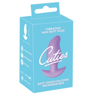Анальная вибропробка фиолетовая Soft Silicone Vibrating Mini Butt Plug 
