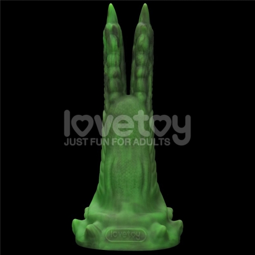 Двойной вибратор монстр на присоске зеленого цвета Lovetoy Savage Charm Double Claw - 3