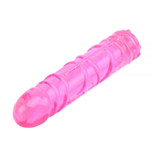 Рельєфний гнучкий фалоімітатор рожевого кольору CHISA HI-BASIC VIVID JELLY DILDO - 4