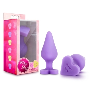 Анальная пробка для начинающих фиолетовая PLAY WITH ME CANDY HEART DO ME PURPLE
