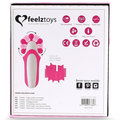 Стимулятор с имитацией оральных ласк FeelzToys розовый - 7