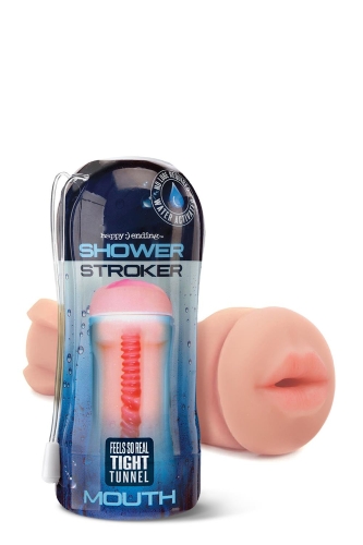 Мастурбатор ротик тілесного кольору Happy ending Shower stroker self lubricating Mouth - 1
