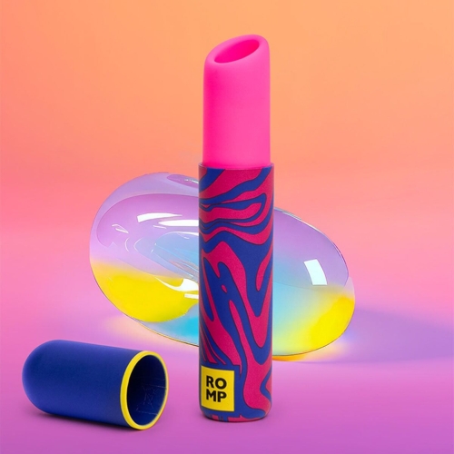 Вакуумний кліторальний стимулятор у формі помади рожевого кольору Romp Lipstick - 8