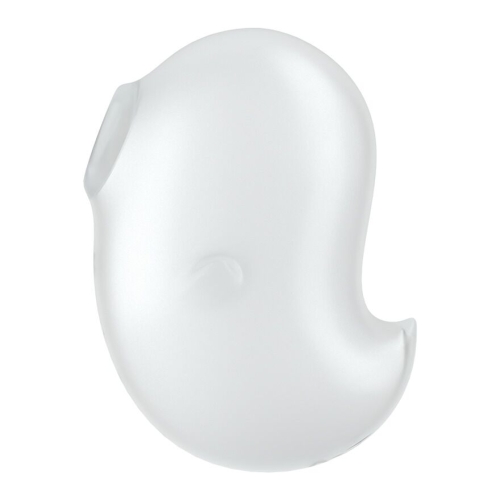 Вакуумный клиторальный стимулятор с вибрацией белого цвета Satisfyer Cutie Ghost - 2