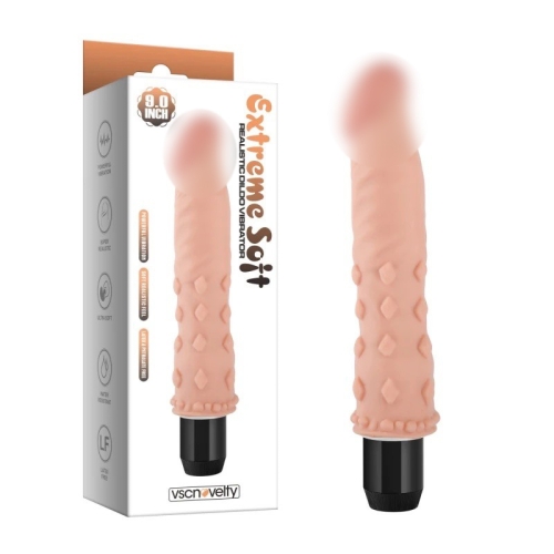 Вібратор вагінальний реалістичний Extreme Soft Realistic Dildo Vibrator 9.0 тілесного кольору - 1