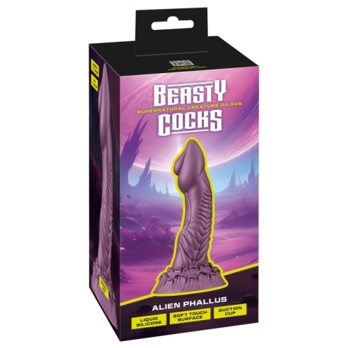 Фантастический фаллоимитатор на присоске розовый Beasty Cocks Alien Phallus - 1