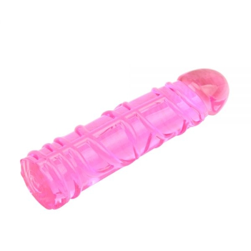 Рельєфний гнучкий фалоімітатор рожевого кольору CHISA HI-BASIC VIVID JELLY DILDO - 3