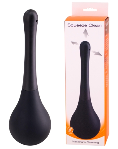 Анальна груша для очищення чорна Seven Creations Squeeze Clean - 1