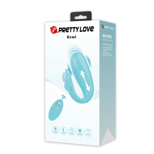 Вибратор Пульсатор для пар бабочка c пультом ДУ зеленого цвета Lybaile Pretty Love Remi - 9