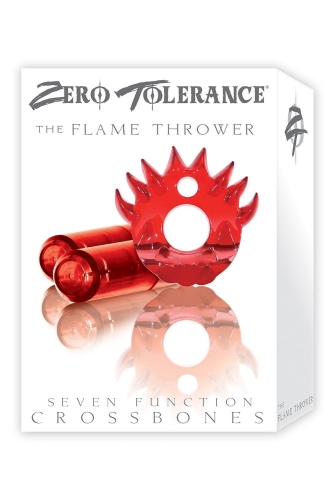 Эррекционное виброкольцо на член с двумя вибропулями красное Zero Tolerance Flame Thrower - 3
