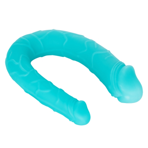 Двосторонній фалоімітатор реалістичний бірюзового кольору California Exotic Novelties - 3