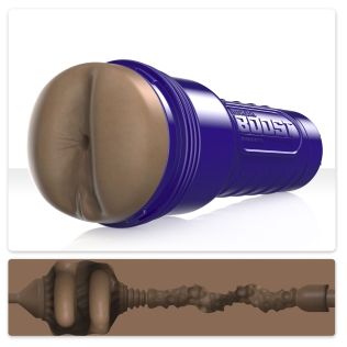 Мастурбатор в колбе Анус с плавающими кольцами коричневого цвета Fleshlight Boost Bang Medium 