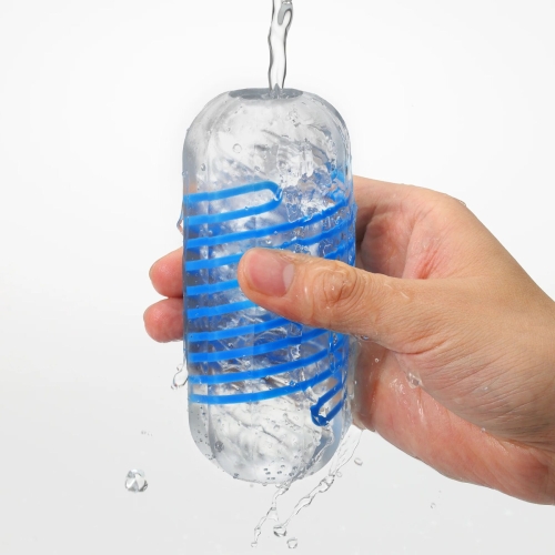 Мастурбатор для чоловіків синього кольору Tenga Spinner DX 01 Drops - 4