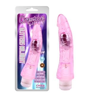 Вибратор реалистичный гелевый розового цвета Chisa Glitters Mr Right