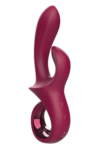 Вібратор-кролик із ручкою гачком червоний Dreamtoys Glam Duo Vibrator - 2