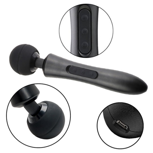 Вибромассажер Ванд в форме микрофона белого цвета Boss series Massager Ultra Powerful - 4