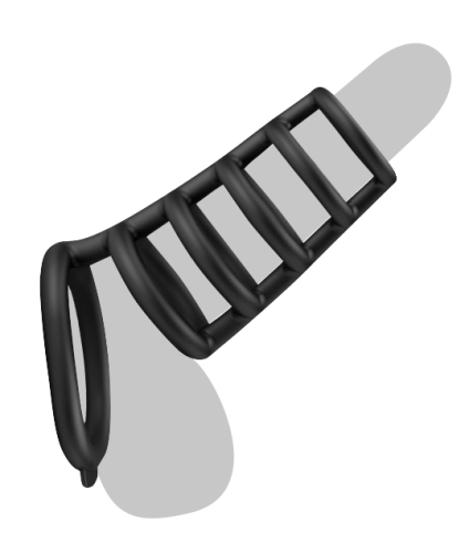 Силіконова стимулююча насадка на пеніс чорна Pretty Love Penis Ring Rodrigo - 8