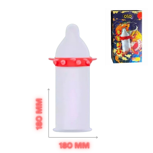 Презерватив з вусиками + кулька OLO Taotie Spiny condom 1 штука - 2