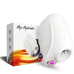 Мастурбатор для чоловіків з вібрацією білого кольору Boss series Master white
