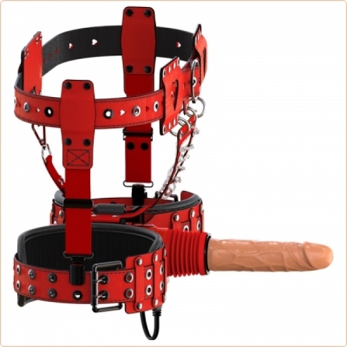 Секс машина красного цвета со страпоном в комплекте Bdsm4u Sex machine X4 - 2