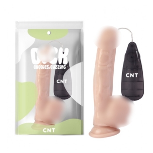 Вібратор реалістичний на присосці із пультом Cnt Stud Realistic Vibrating Dong Flesh 8.2 тілесного кольору