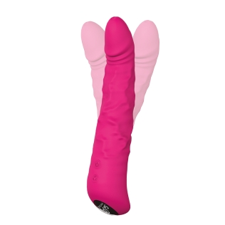 Обертовий реалістичний вібромасажер рожевий Dream toys KING of HEARTS MAGENTA