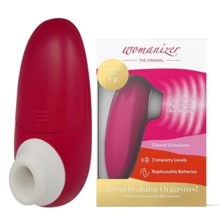 Вакуумний кліторальний стимулятор червоного кольору WOMANIZER Mini Wine