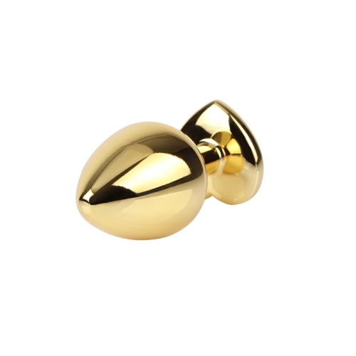 Анальна пробка золота з рожевим каменем Rosy Heart Gem Plug Medium - 3