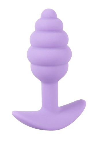 Анальна пробка ребриста фіолетового кольору Soft Silicone Mini Butt Plug - 2