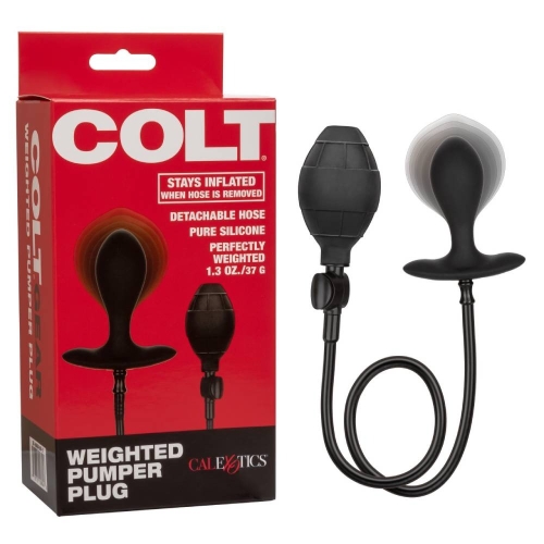 Анальний плаг із механічним накачуванням грушею чорний COLT California Exotic - 1