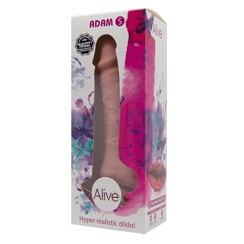 Фаллоимитатор 18/3,5 см реалистичный с яичками на присоске силиконовый Alive Adam Flesh S - 2