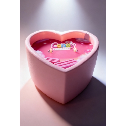 Масажна свічка у формі серця з ароматом жуйки Candy Bubble Gum 70 мл - 18