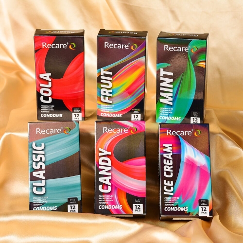 Презервативы с пупырышками и ребрами аромат Кола Recare Cola Dotted&amp;amp;Ribbed Condoms Holographic 12 штук - 6