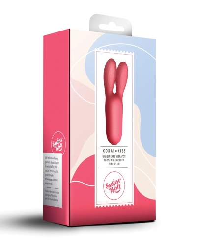 Кліторальний міні стимулятор із вушками червоного кольору SugarBoo Coral Kiss - 4