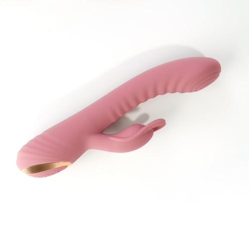 Вибратор рельефный вагинальный с отростком для клитора розового цвета Sweet Em Velvet Lure - 5