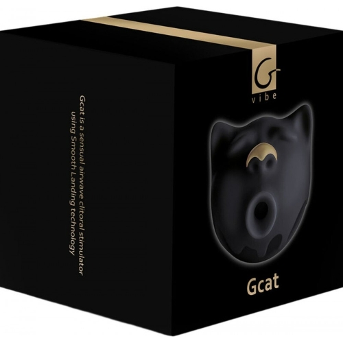 Вакуумний стимулятор клітора у формі кота силіконовий чорний Gvibe Gcat - 6
