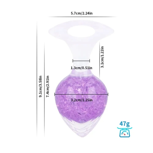 Анальная пробка силиконовая фиолетовая Liebe Seele Heart-shaped Crystal Anal Plug размер Small - 2