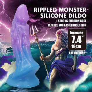 Фаллоимитатор на присоске фиолетово-синий силиконовый Baile Power Monsters Atlanteans 