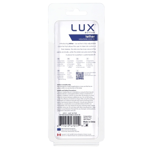 Эрекционное лассо черного цвета LUX Active Tether - 8