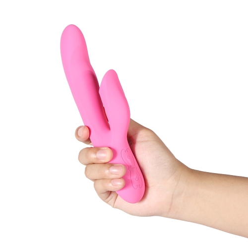 Вібратор-кролик з кліторальним язичком рожевий Xise Pearl Licking vibrator - 6