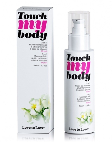 Масажна олія-лубрикант силіконова аромат квітки Моноі Love To Love TOUCH MY BODY 100 мл - 2