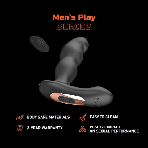 Вибромассажер простаты с ротацией и пультом управления черный Erospace Vibration &amp;amp; 360° Rotation Men’s Play B12 - 2