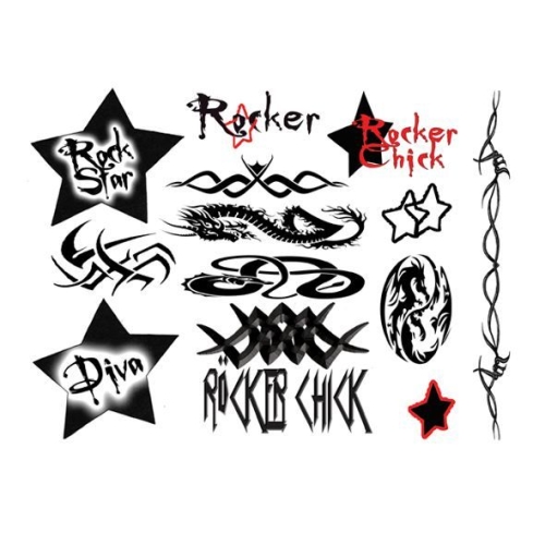 Тимчасове тату Tattoo Set-Rocker Chick - 2