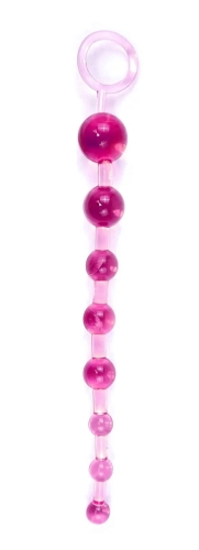 Анальные бусы розовые гелевые Jelly Anal Beads SKN-ANL033 - 1