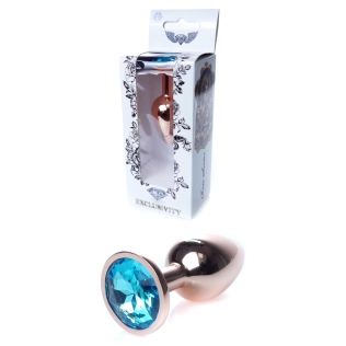 Анальна пробка із кристалом блакитного кольору BOSS of TOYS Jewellery plug