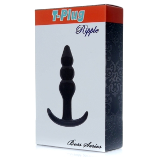 Анальний корок чорного кольору Boss of toys Boss Series T Plug Ripple Black
