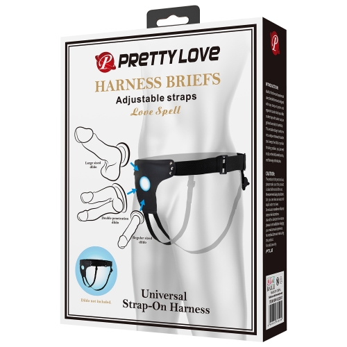 Трусики для страпона черного цвета LyBaile Pretty Love Harness briefs love spell - 12