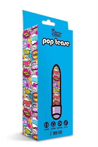 Міні-вібратор з барвистим принтом Global Novelties Prints Charming Pop Tease - 5