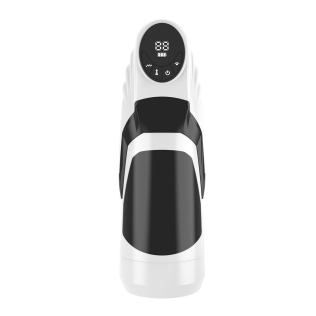 Мастурбатор Вагина с вибрацией в черной колбе телесного цвета Men Powerup TIGER'S ROAR IN SILENCE 360 Vibration